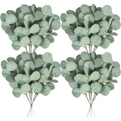 artificial eucalyptus leaves silk greenery stems for diy floral and home decor