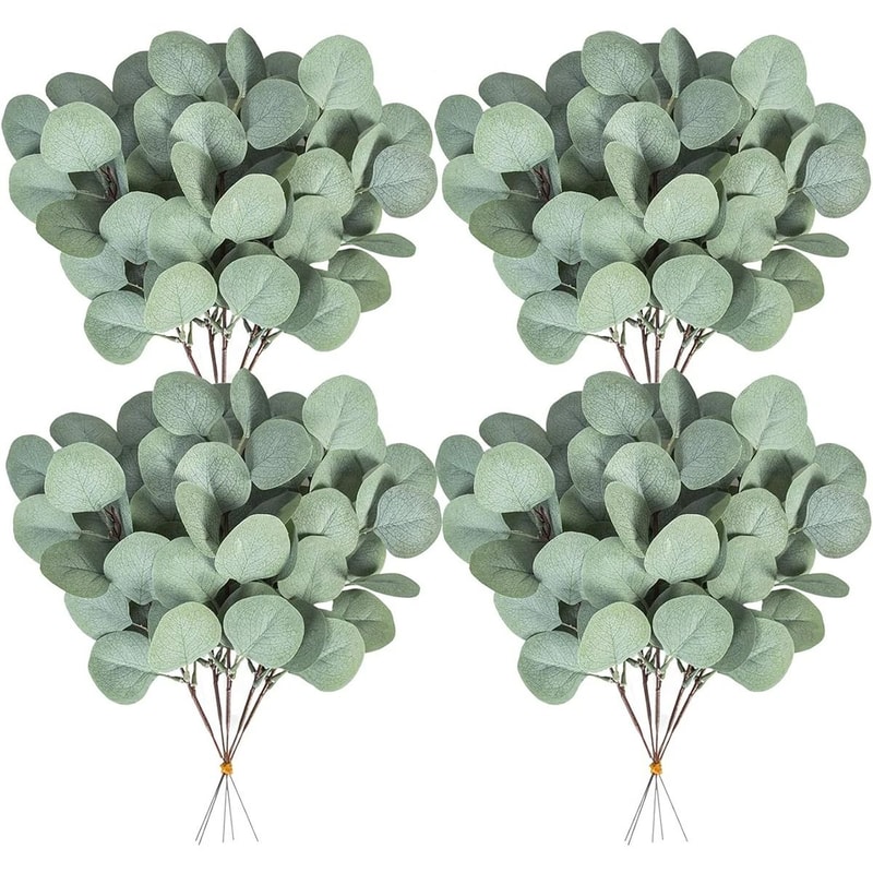 Artificial Eucalyptus Leaves Silk Greenery Stems For DIY Floral And Home Decor 0