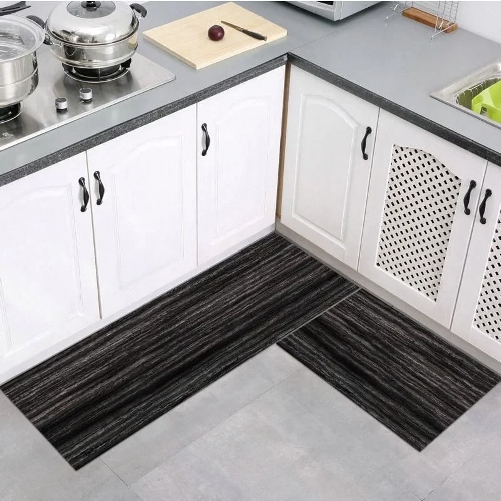 Modern Wood Grain Floor Mat Non Slip Kitchen Bathroom Entrance Rug 9