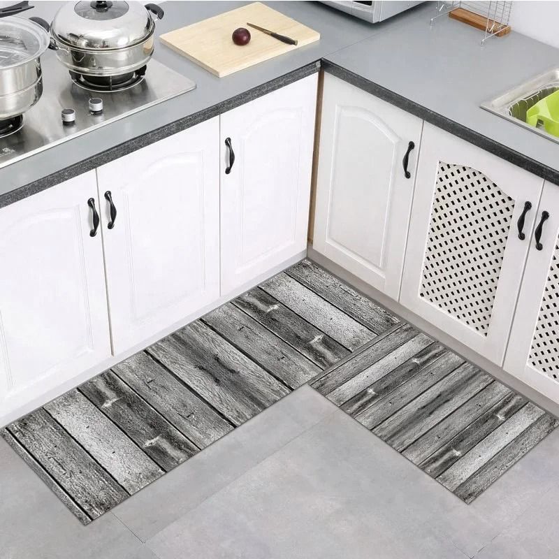 Modern Wood Grain Floor Mat Non Slip Kitchen Bathroom Entrance Rug 4