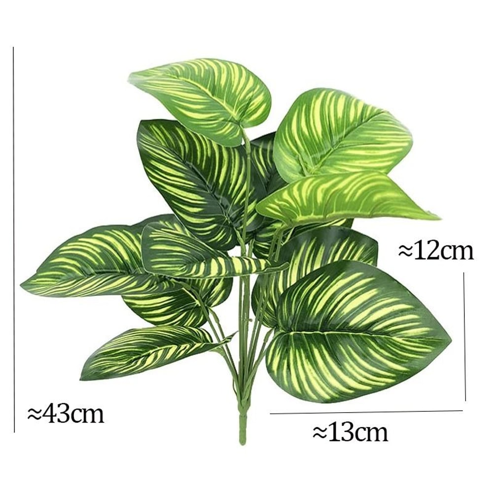 Artificial Monstera Plant Tropical Palm Leaves Fake Greenery Decor 1