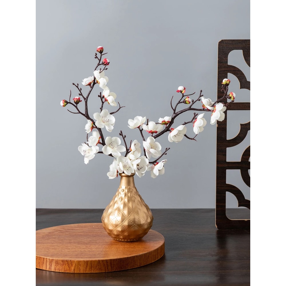 Artificial Plum Blossom Branch Silk Flower Stems For Home And Wedding Decor 5
