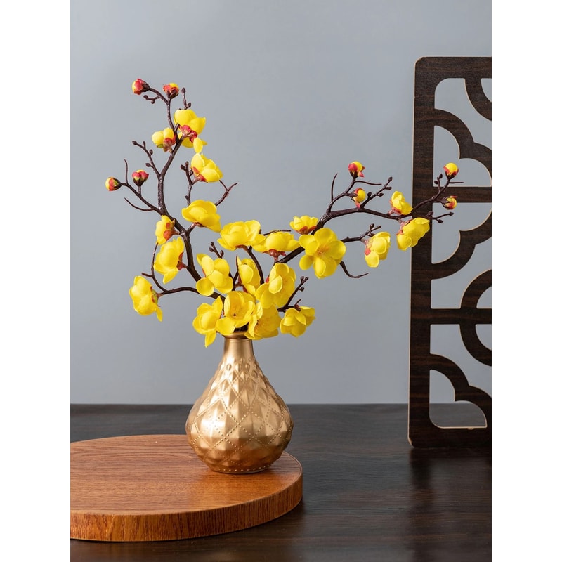 Artificial Plum Blossom Branch Silk Flower Stems For Home And Wedding Decor 1