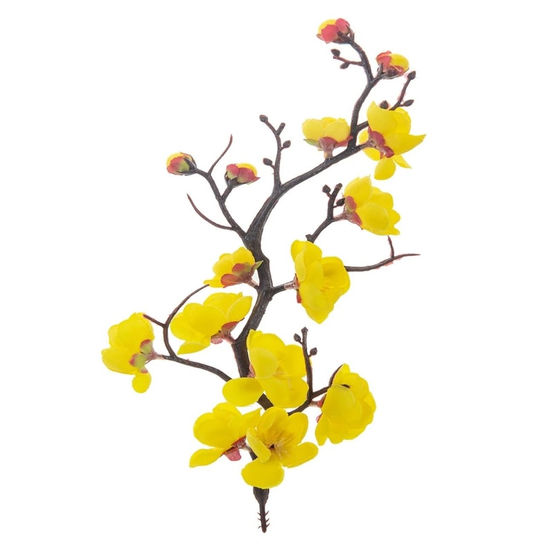 Artificial Plum Blossom Branch Silk Flower Stems For Home And Wedding Decor 0