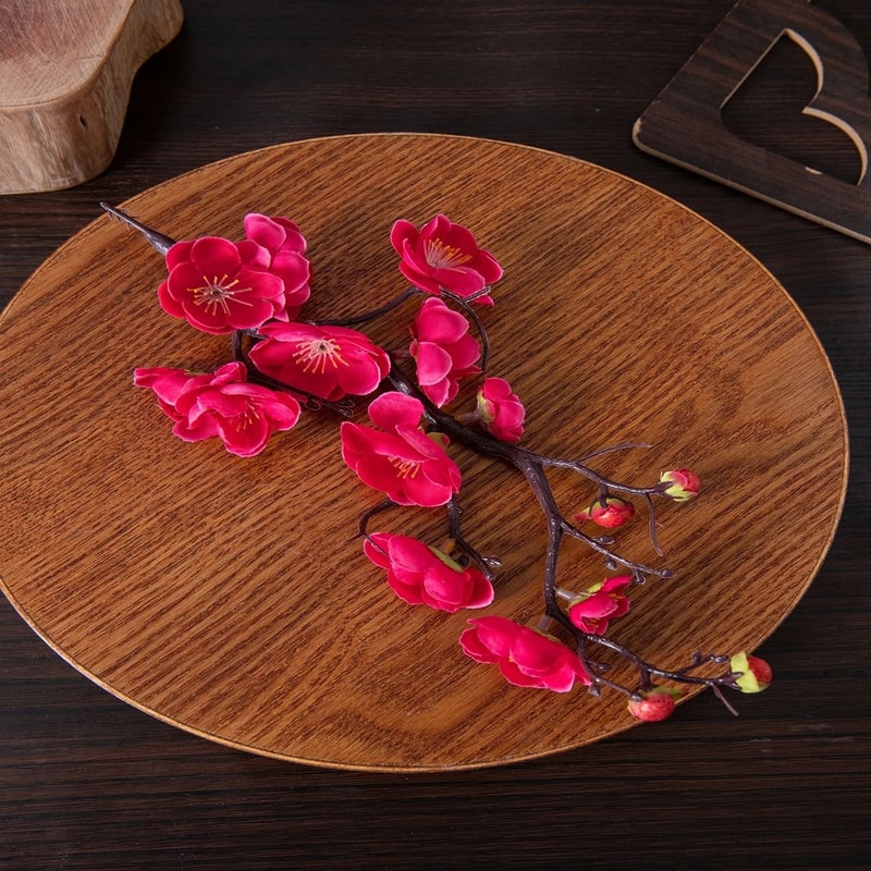 Artificial Plum Blossom Branch Silk Flower Stems For Home And Wedding Decor 6