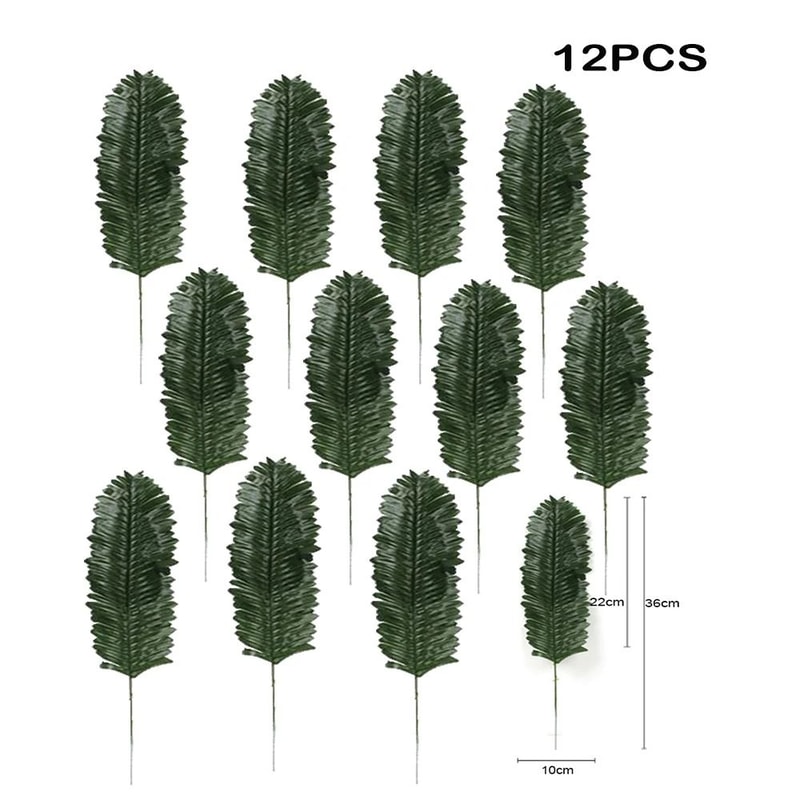 Artificial Tropical Palm Leaves Jungle Luau Party Decor Set 6