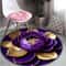 Purple Gold Peony Floral Round Rug Washable Non Slip Area Carpet 2
