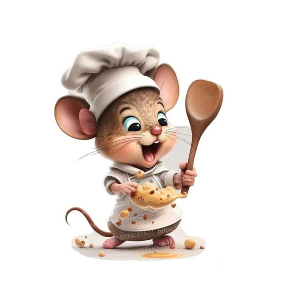 Cute Chef Mouse Cartoon Wall Stickers Self Adhesive Kitchen Decor Decal 3