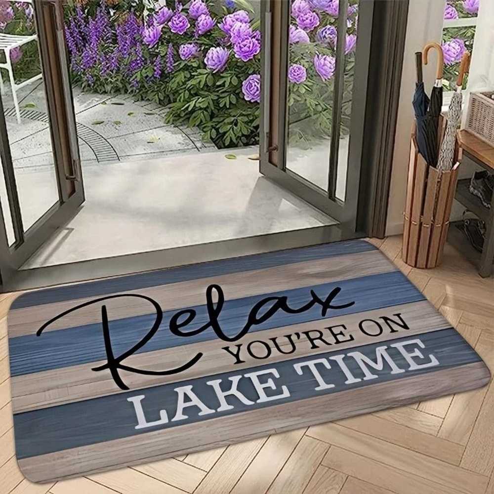 Absorbent Wooden Print Door Mat Washable Non Slip Entrance Floor Rug 5
