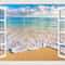 3D Beach Window Wall Sticker Ocean View Self Adhesive Wall Mural Decor 9