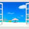 3D Beach Window Wall Sticker Ocean View Self Adhesive Wall Mural Decor 8