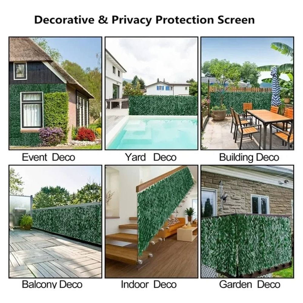 Artificial Ivy Fence Privacy Hedge Panel Faux Greenery Wall Screen 7
