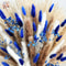 Blue Rabbit Tail Pampas Grass Dried Flower Bouquet Fluffy Decorative Stems 10