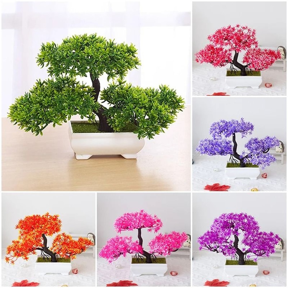 Artificial Bonsai Tree Small Potted Plant Tabletop Decor Ornament 0