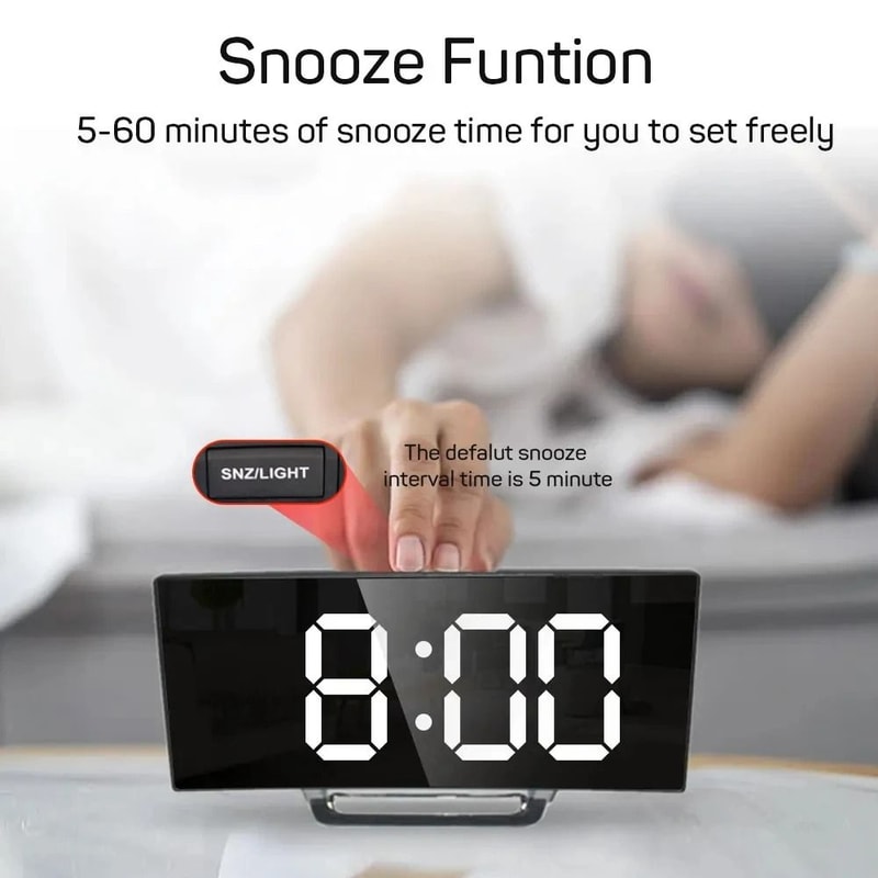 LED Digital Alarm Clock Large Display Bedside Clock With Temperature And Calendar 4