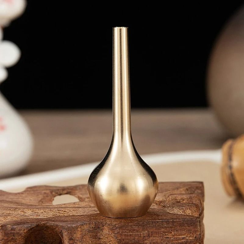 Modern Striped Decorative Flower Vase Ceramic Look Small Floral Display 4