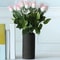 Modern Striped Decorative Flower Vase Ceramic Look Small Floral Display 5