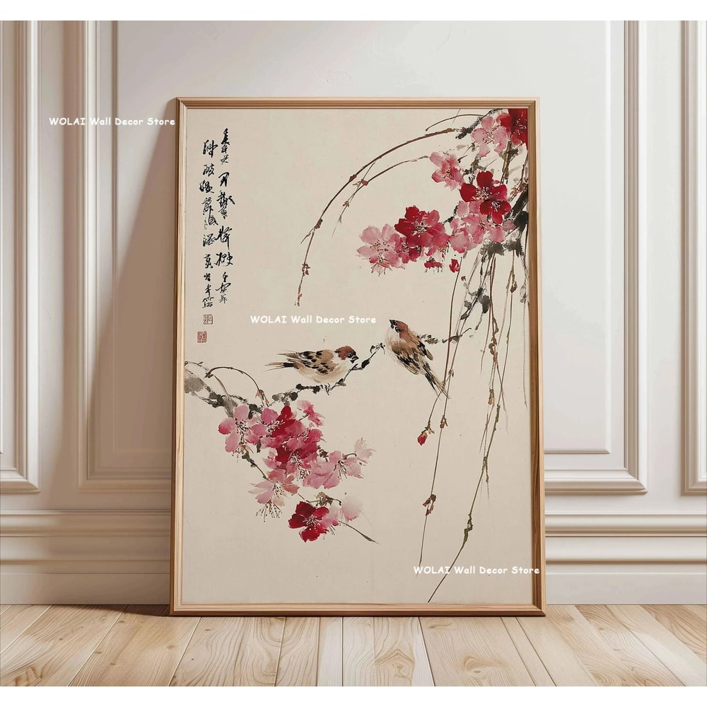 Japanese Koi Wall Art Zen Canvas Painting Forest Sun Waves Poster 4