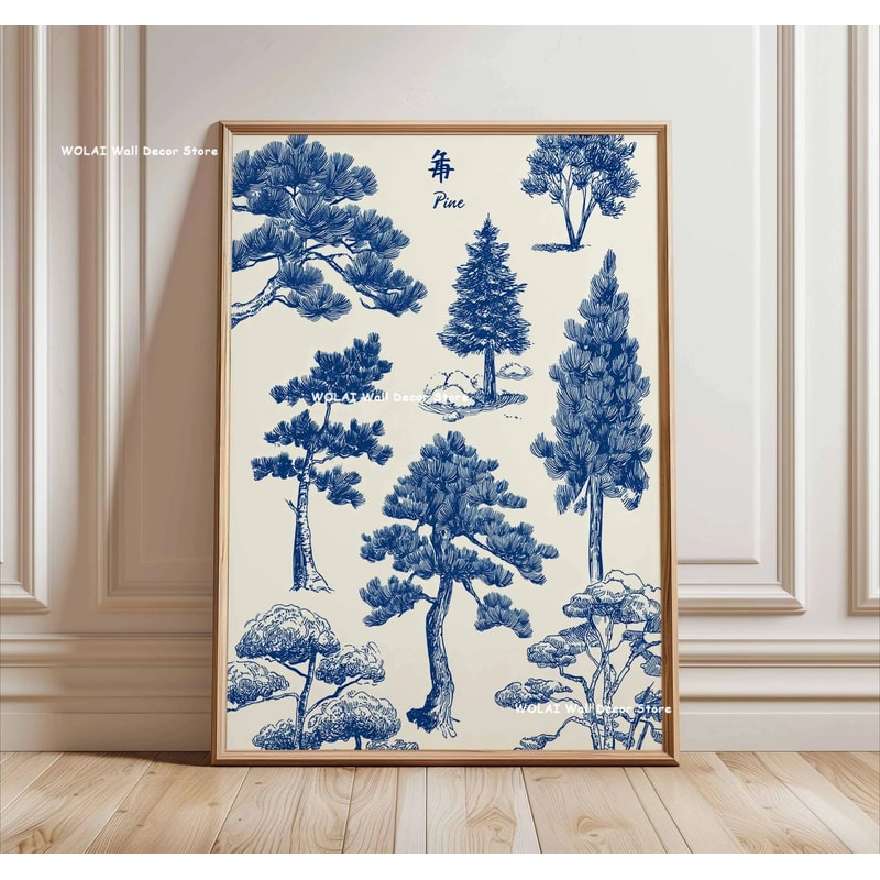 Japanese Koi Wall Art Zen Canvas Painting Forest Sun Waves Poster 11