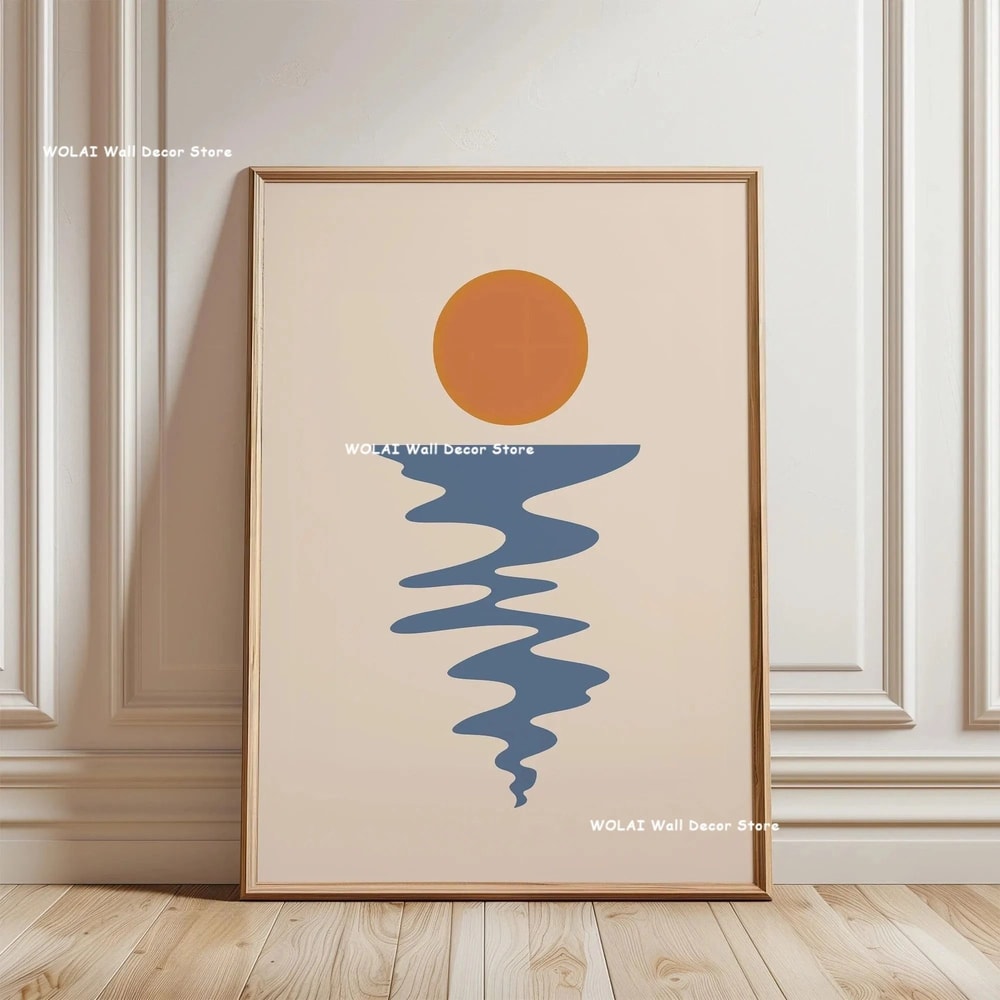 Japanese Koi Wall Art Zen Canvas Painting Forest Sun Waves Poster 27