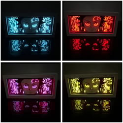demon slayer tanjiro 3d led anime light box night light
