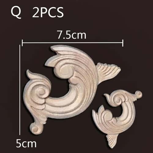 Wood Carving Onlays Corner Appliques Decorative Trim for Furniture