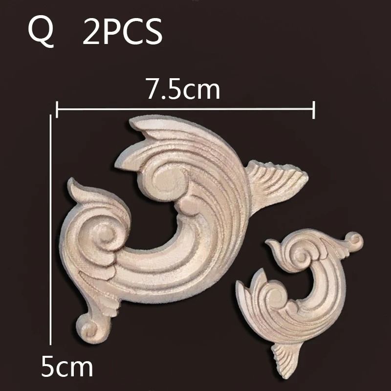 Wood Carving Onlays Corner Appliques Decorative Trim For Furniture 0