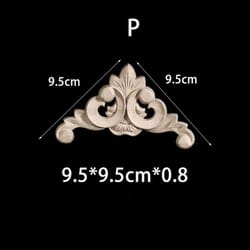 unpainted wood carved appliques floral corner onlay for furniture decor