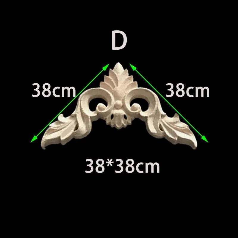 Unpainted Wood Carved Appliques Floral Corner Onlay For Furniture Decor 21