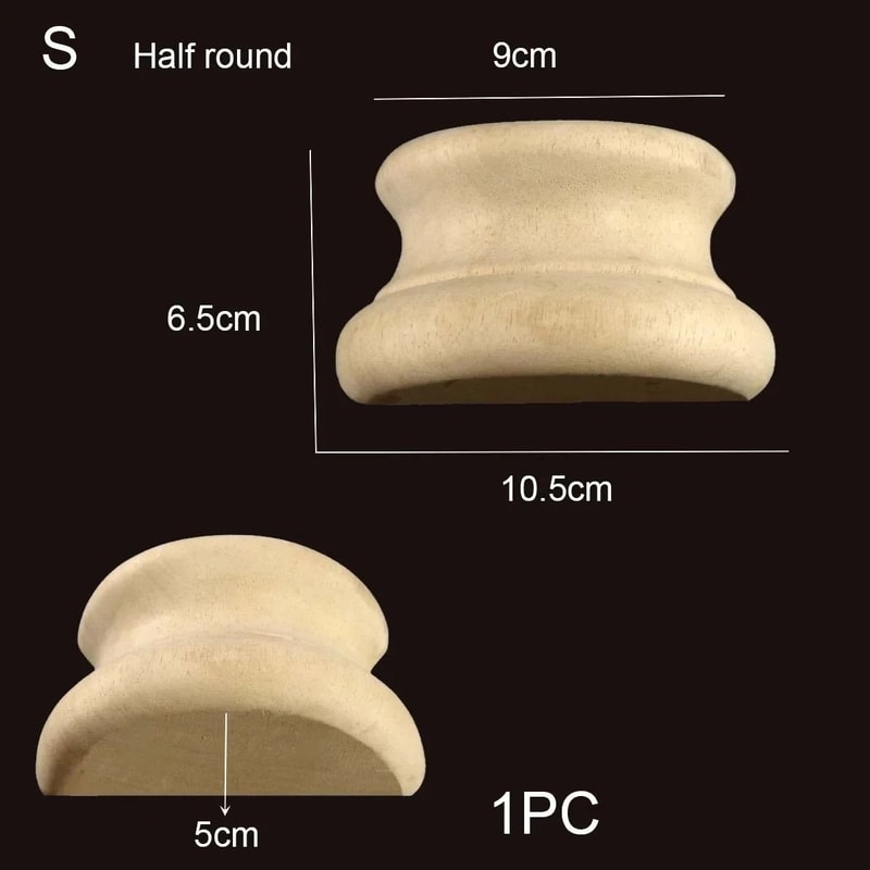Half Round Wood Column Cap Roman Carved Applique For Furniture Decor 0