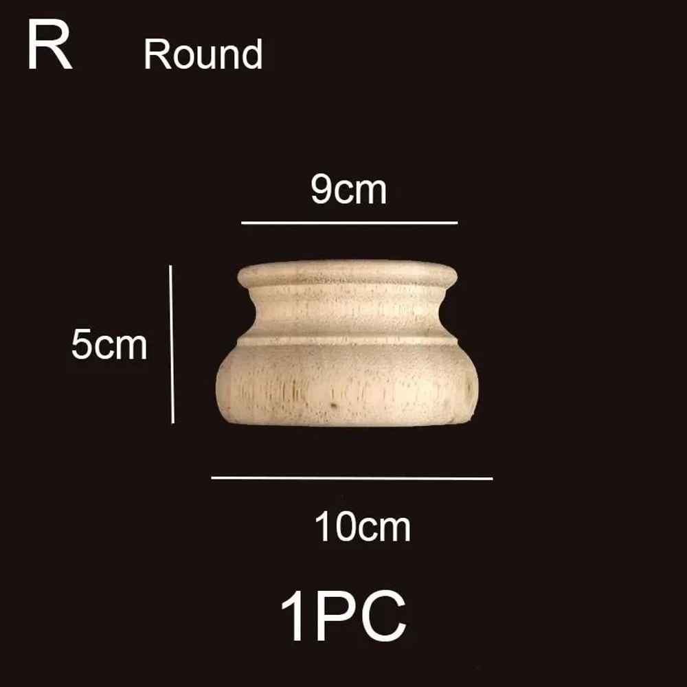 Half Round Wood Column Cap Roman Carved Applique For Furniture Decor 1