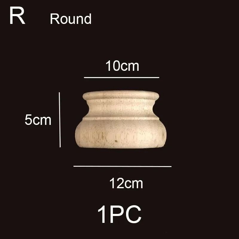 Half Round Wood Column Cap Roman Carved Applique For Furniture Decor 2
