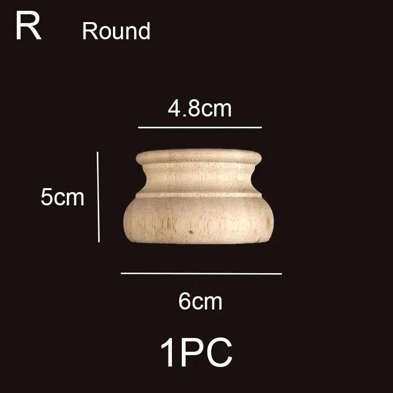 Half Round Wood Column Cap Roman Carved Applique For Furniture Decor 3