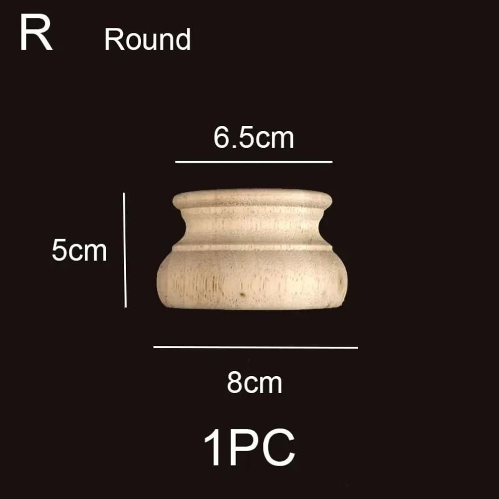 Half Round Wood Column Cap Roman Carved Applique For Furniture Decor 4