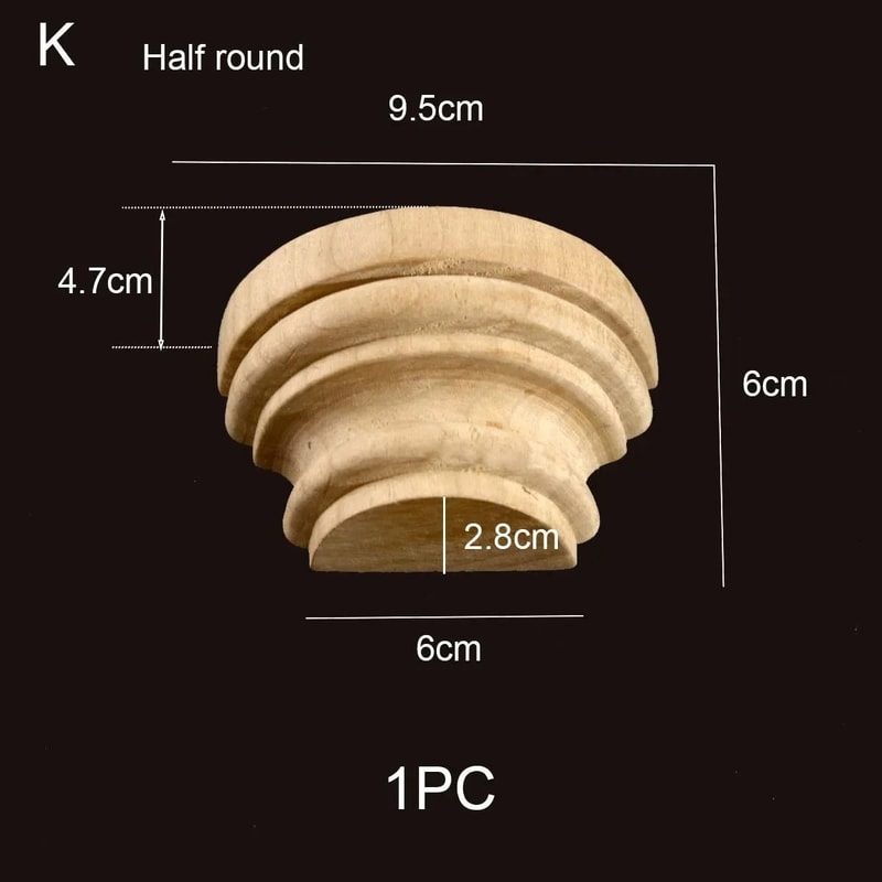 Half Round Wood Column Cap Roman Carved Applique For Furniture Decor 18