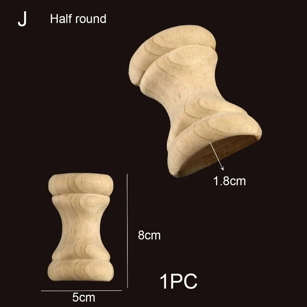 Half Round Wood Column Cap Roman Carved Applique For Furniture Decor 20