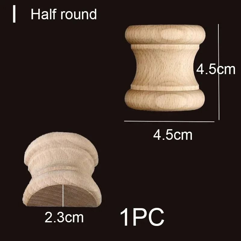 Half Round Wood Column Cap Roman Carved Applique For Furniture Decor 21