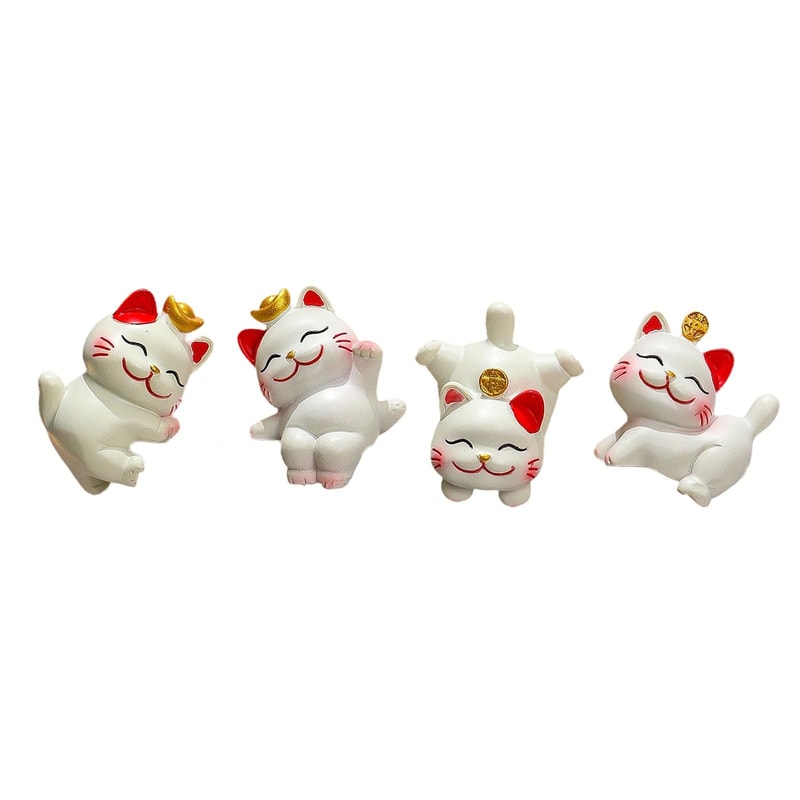 Mini Cat Figurine Decor Cute Animal Statue For Desk And Shelf 8