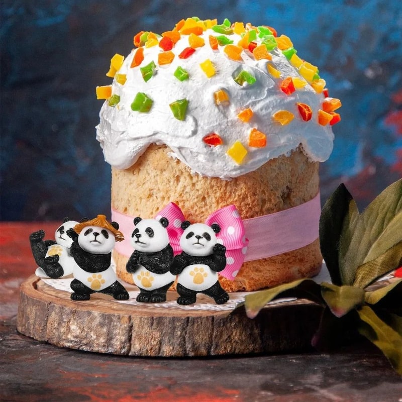 Mini Panda Figurine Cute Kung Fu Panda Statue For Garden And Desk Decor 4