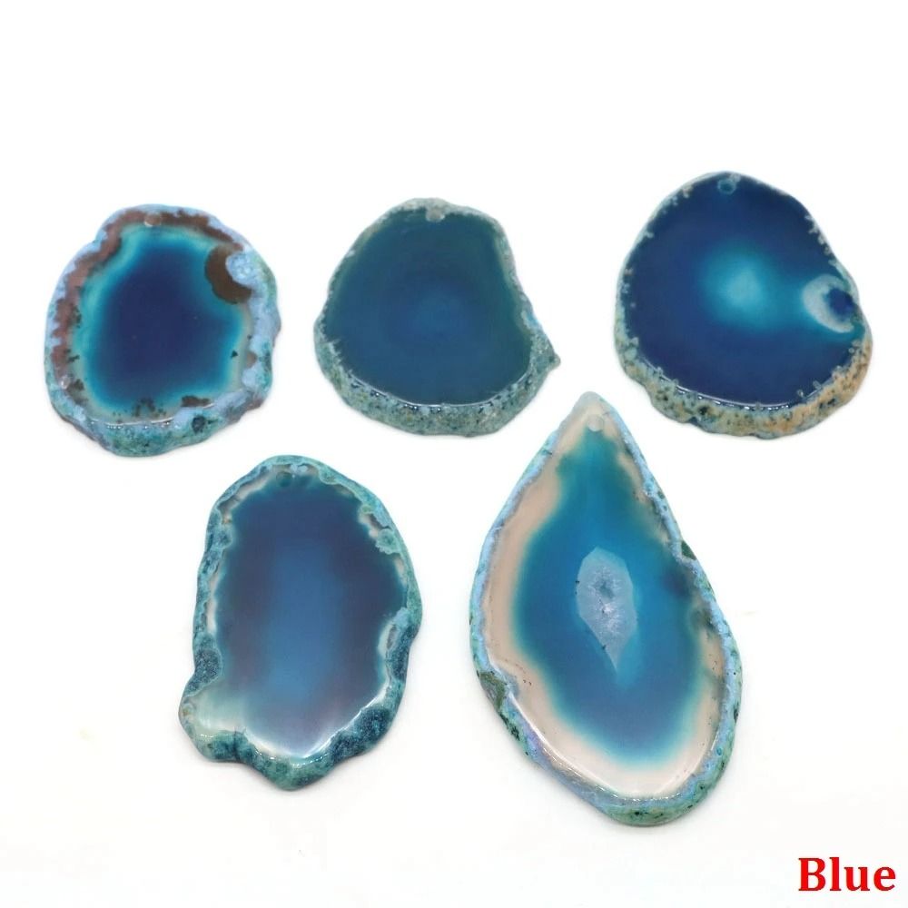 Natural Agate Geode Slice Pendant Crystal Decor For Jewelry And Home 4