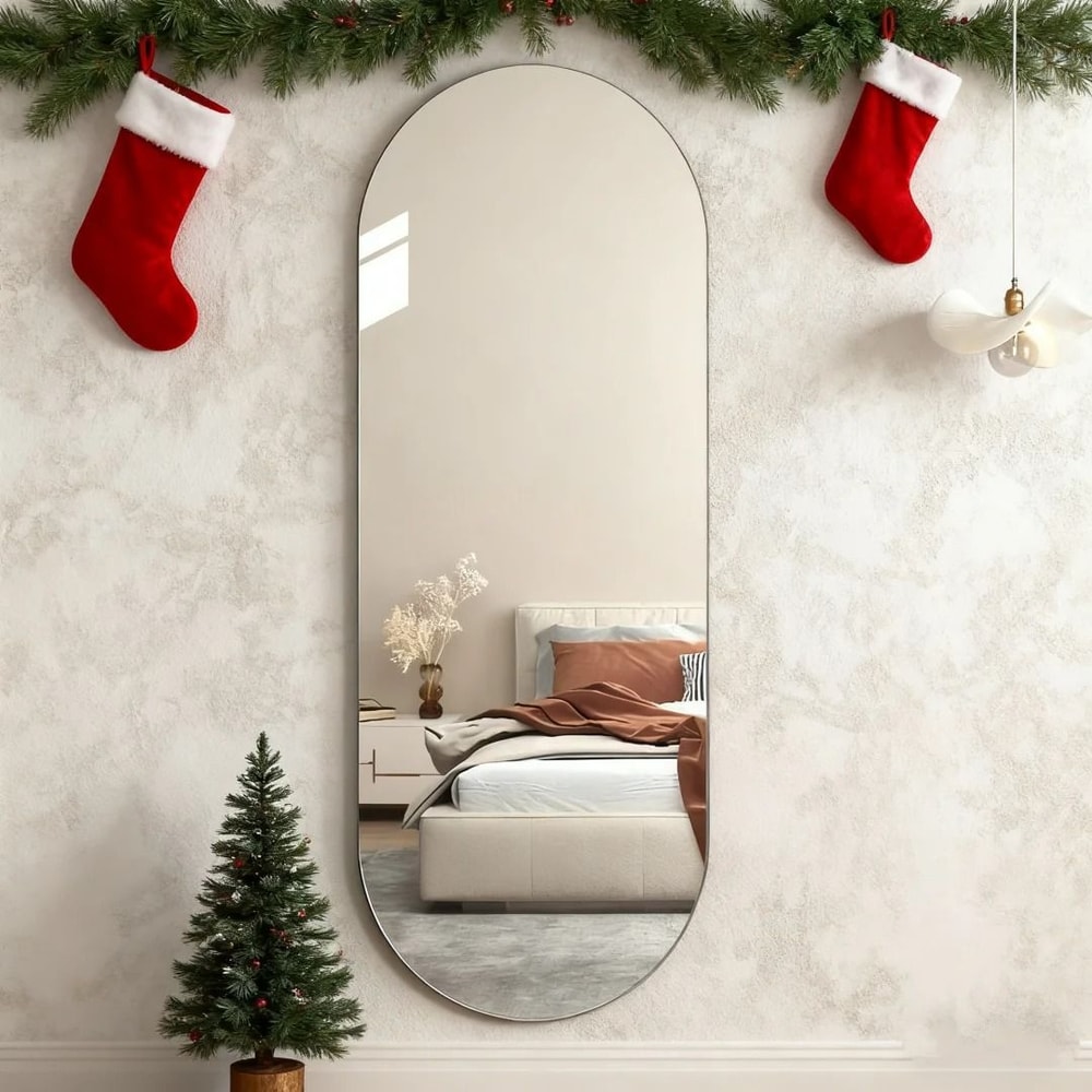 Arched Acrylic Full Length Mirror Self Adhesive Frameless Wall Mirror 7