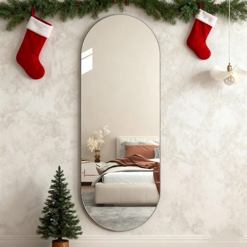 Arched Acrylic Full Length Mirror Self Adhesive Frameless Wall Mirror 7