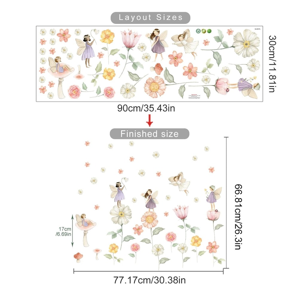 Watercolor Unicorn Wall Stickers Rainbow Kids Room Nursery Wall Decor 4