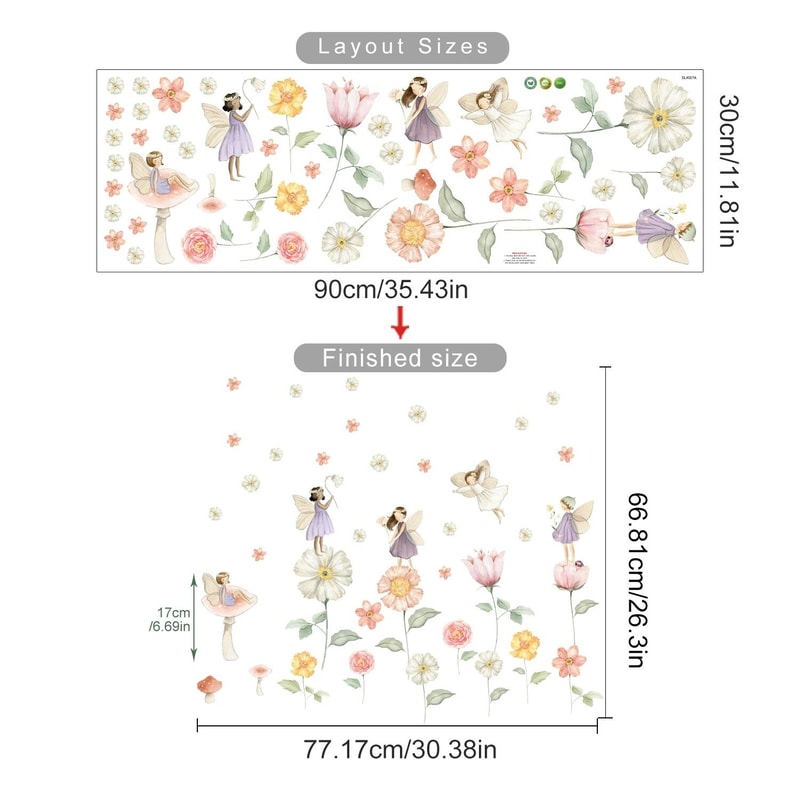 Watercolor Unicorn Wall Stickers Rainbow Kids Room Nursery Wall Decor 4