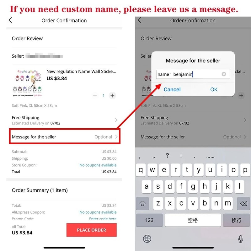 Custom Name Wall Sticker Personalized Kids Room Nursery Vinyl Decal 1