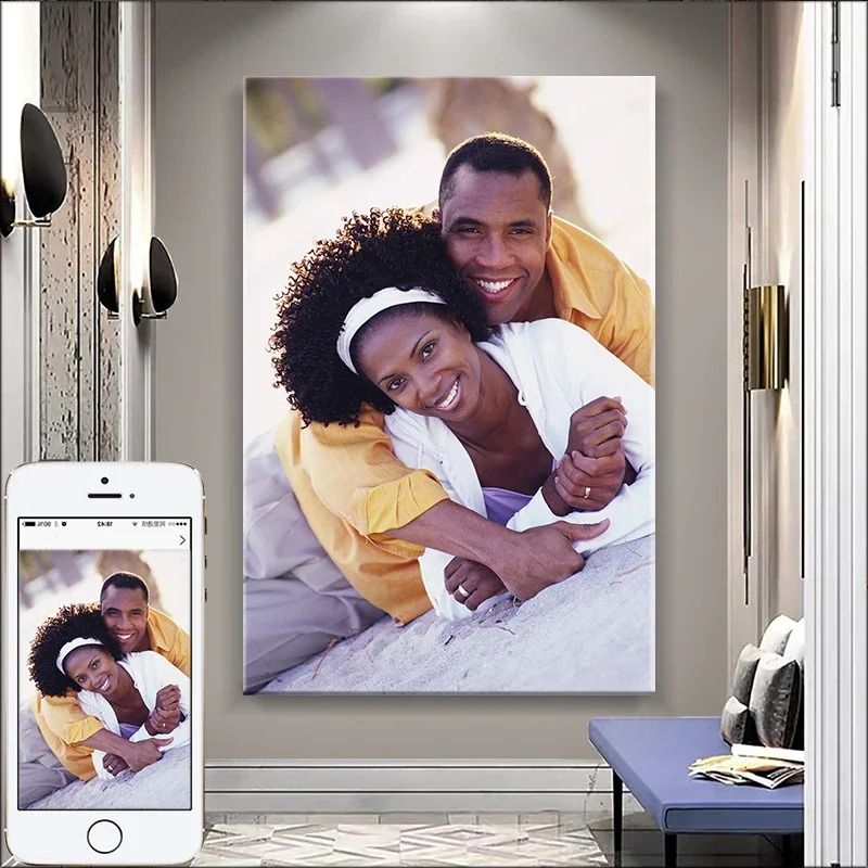 Custom Canvas Print Personalized Photo Wall Art With Optional Frame 0