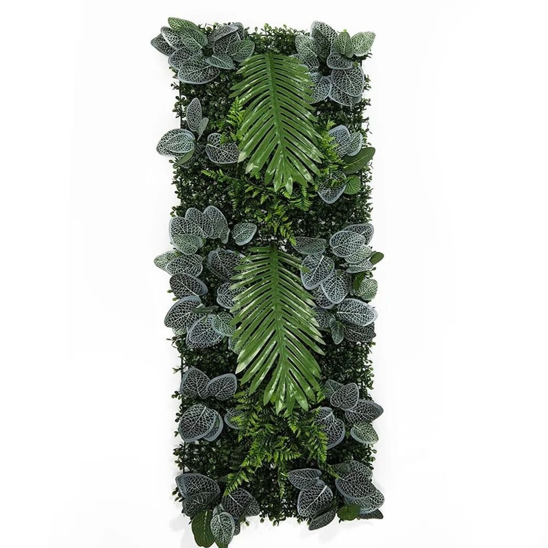 Artificial Rose Plant Wall Panel Green Grass Floral Wall Decor Backdrop 4
