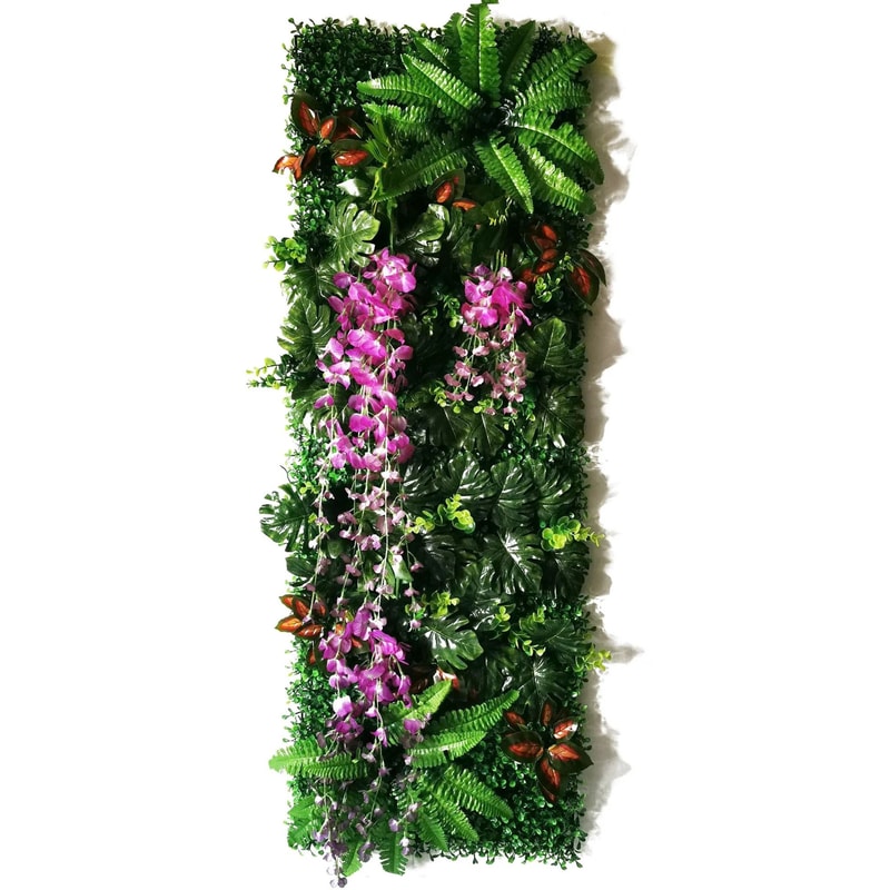 Artificial Rose Plant Wall Panel Green Grass Floral Wall Decor Backdrop 5