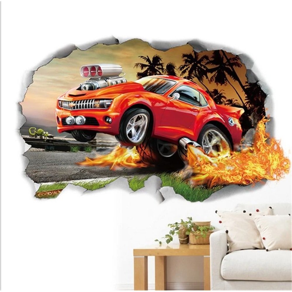 Cars Lightning McQueen Wall Stickers Cartoon Kids Room Wall Decals 2