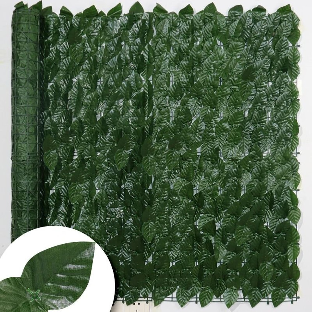 Artificial Ivy Privacy Fence Panel Green Hedge Screen For Balcony Garden 15